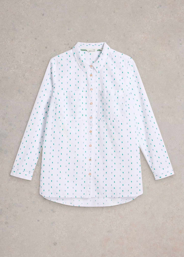 White Sophie shirt with organic cotton embroidery