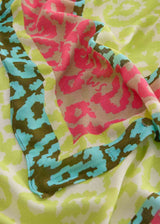 Patchwork Scarf with Animal Design in Viscose Liva Eco