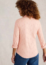 Annie pink shirt with fairtrade cotton embroidery