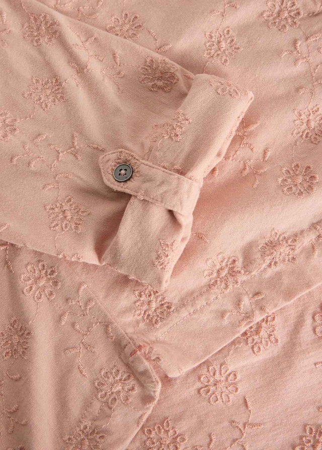 Annie pink shirt with fairtrade cotton embroidery