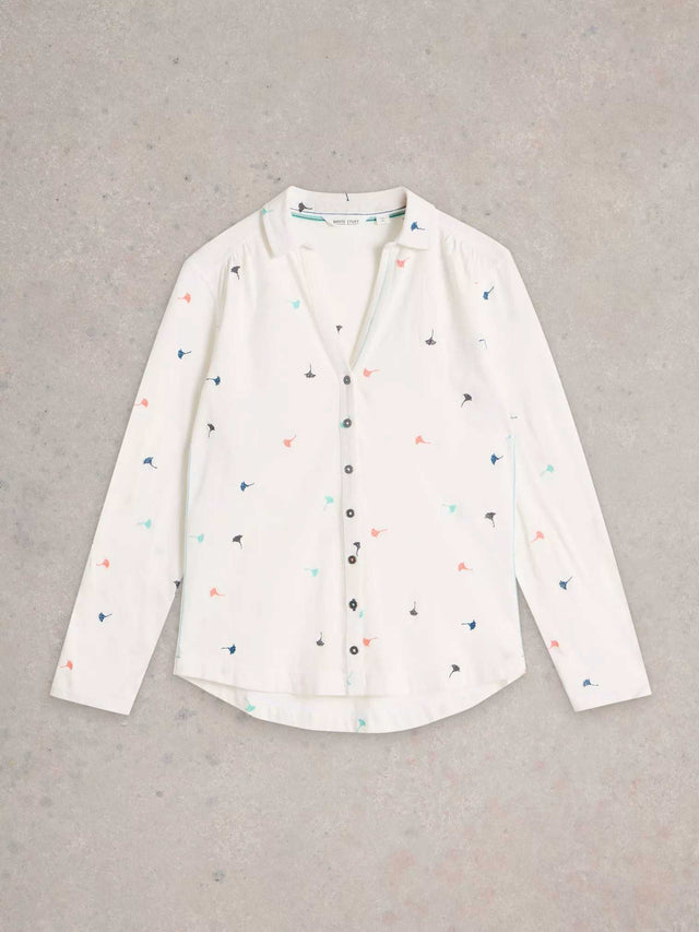 Annie Ivory Embroidered Fairtrade Cotton Shirt