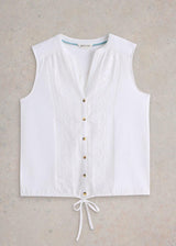 Organic Cotton Tulip Embroidery Sleeveless Shirt