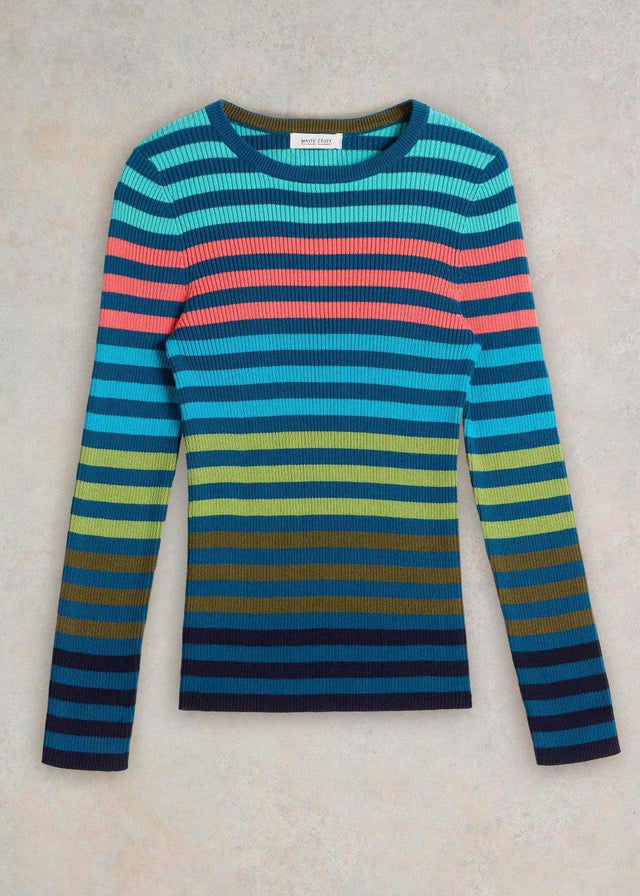 Women's Organic Cotton Ribbed Striped Sweater