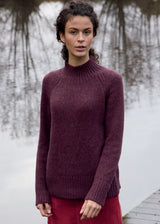 Pullover Collo Alto in Alpaca e Cotone Biologico