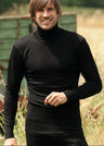 Men's turtleneck sweater in organic wool and silk