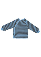 Striped kimono sweater in organic merino wool