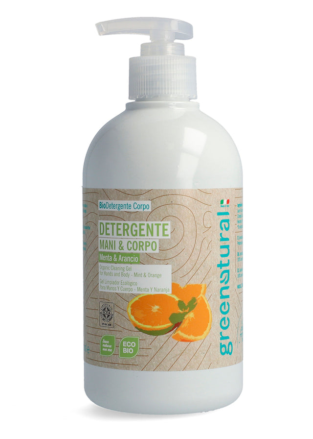 Eco-organic hand and body cleanser with Mint and Orange - 500ml