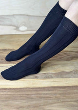 Long heavy socks in dyed organic cotton