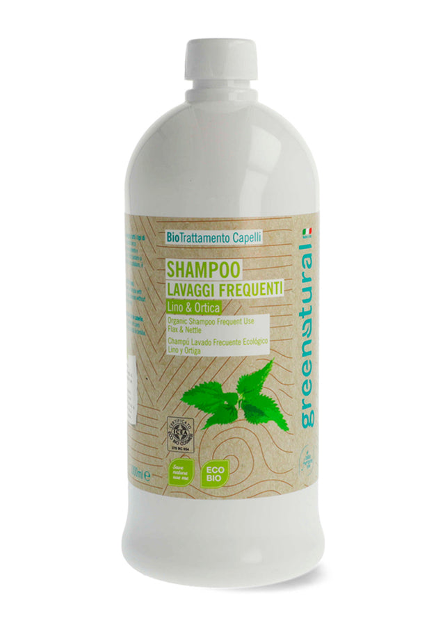 Eco-organic shampoo for frequent washing Linen and Nettle - 1 lt