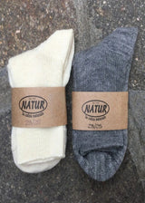 Short socks in natural wool and organic cotton