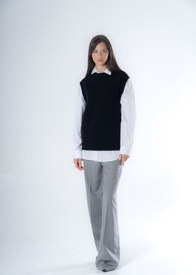 Gilet over da donna in lana responsabile e cashmere