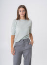 Women's short-sleeved sweater in pure cashmere