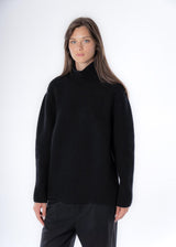 Maglione Dolcevita over da donna in lana responsabile e cashmere