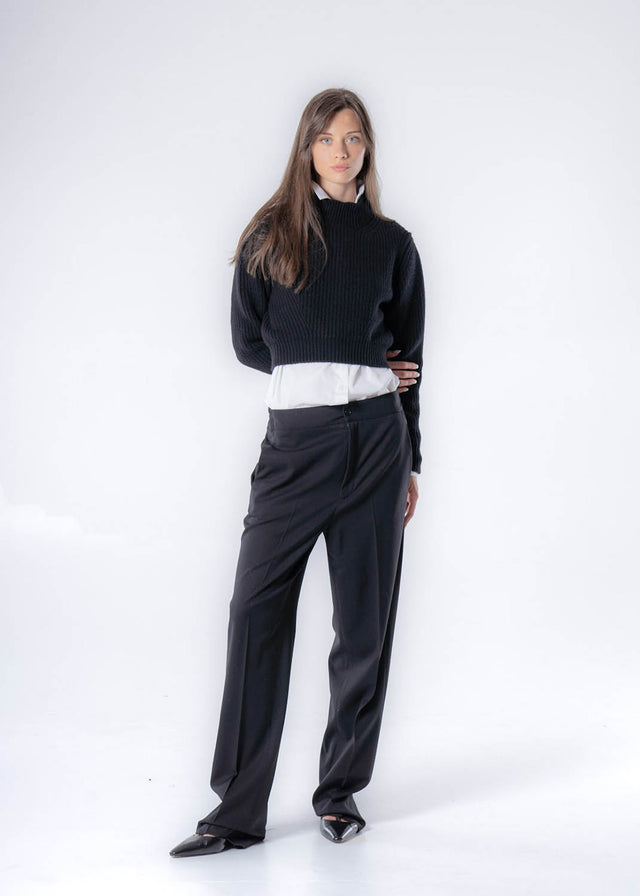 Women's Short Turtleneck Sweater in Responsible Wool and Cashmere