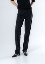 Pantaloni slim nero da donna in lana responsabile