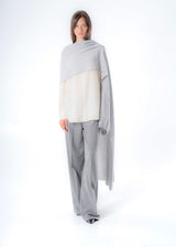 Responsible wool and cashmere sleeve shrug scarf