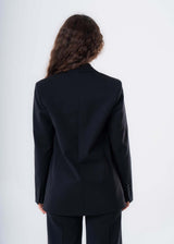 Blazer Over Nero da donna in lana responsabile