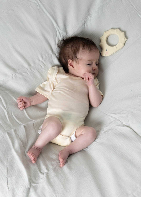 Pure Wild Silk short sleeve bodysuit for newborns