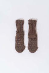 Non-slip sock in undyed natural wool