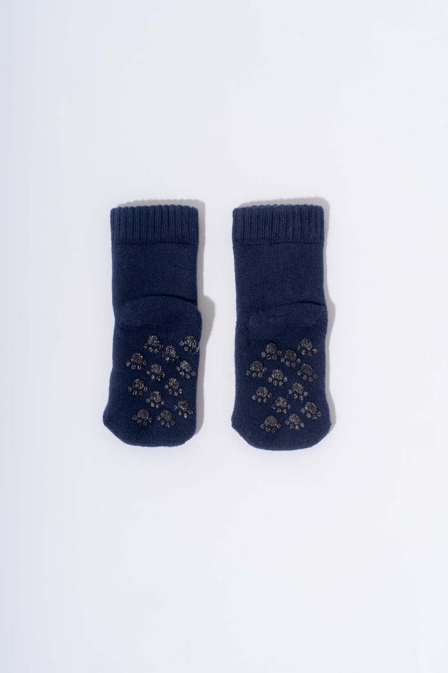 Non-slip blue organic cotton sponge sock