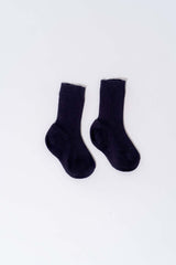 Short socks in blue organic cotton