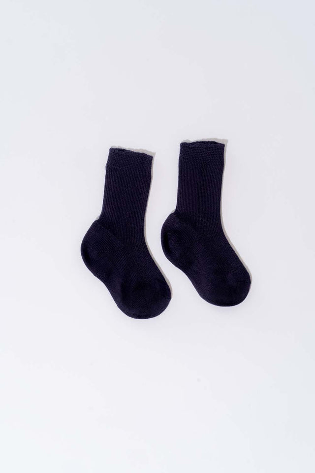 Short socks in blue organic cotton