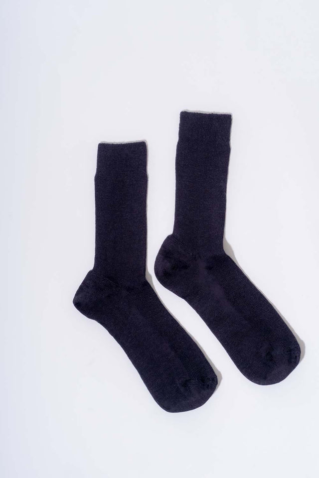 Blue short socks in natural wool