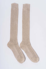 Long socks in pure natural linen