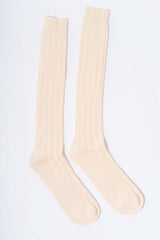 Long heavy socks in undyed organic cotton