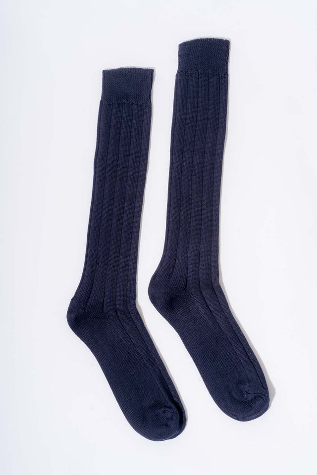 Long heavy socks in dyed organic cotton