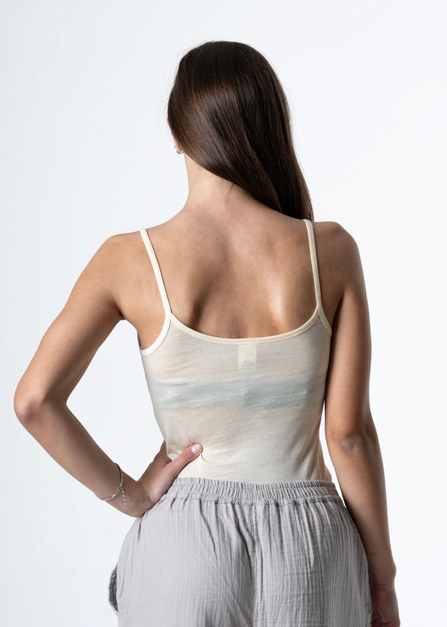 Fine pure Wild Silk shoulder tank top for women