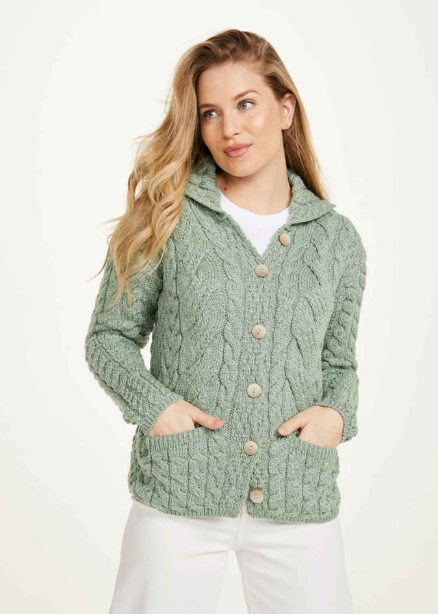 Cardigan da donna in lana merinos supersoft con bottoni