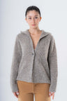 Giorgia Women's Hooded Jacket in Bouclè Wool and Silk