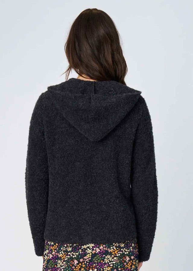 Giorgia Women's Hooded Jacket in Bouclè Wool and Silk