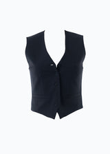 Women's Black Vest in Responsible Wool