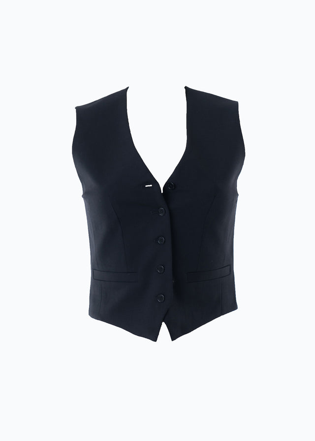 Women's Black Vest in Responsible Wool