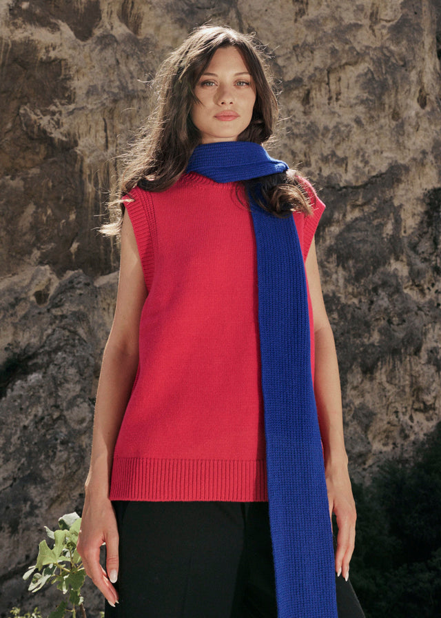 Gilet over da donna in lana responsabile e cashmere