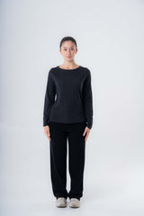 Women's Boat Neck Sweater in Pure Organic Cotton