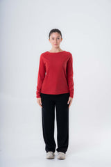 Women's Boat Neck Sweater in Pure Organic Cotton