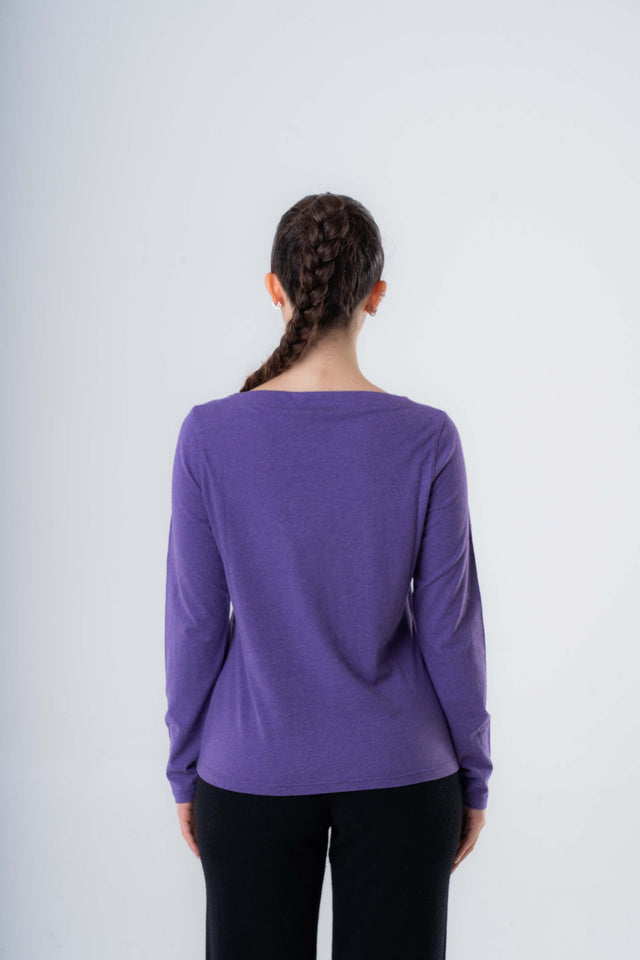 Women's Boat Neck Sweater in Pure Organic Cotton