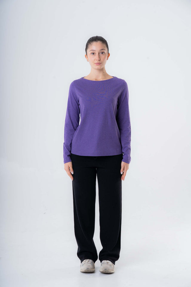 Women's Boat Neck Sweater in Pure Organic Cotton