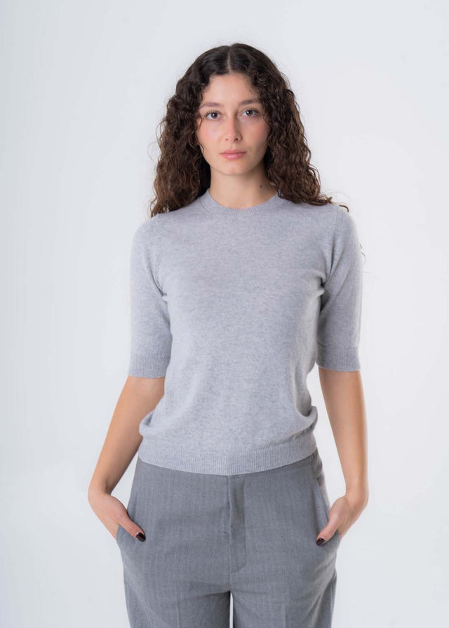 Maglioncino manica corta da donna in puro Cashmere