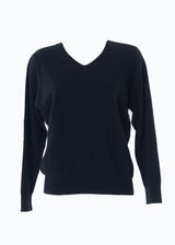 Oversized V-neck sweater in responsible wool and cashmere