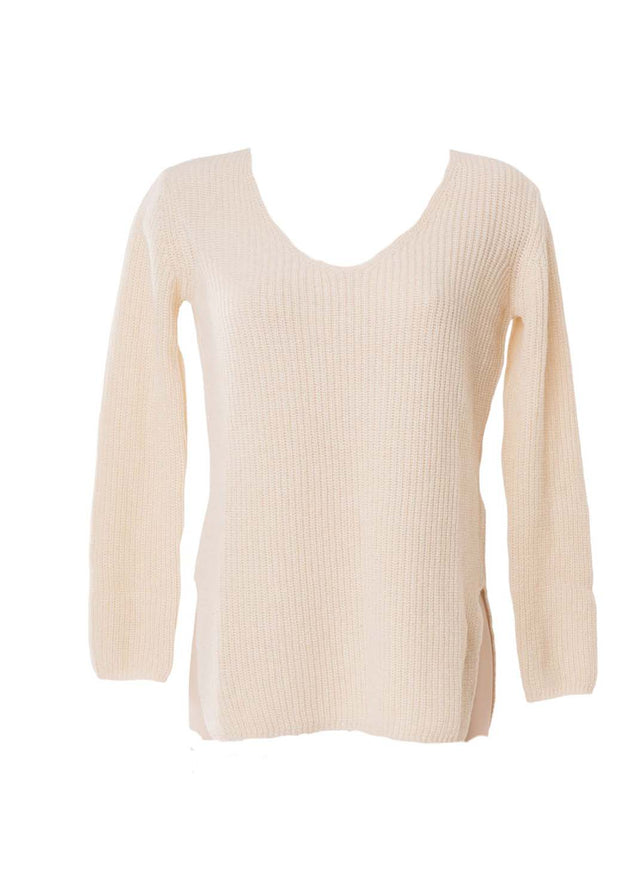 Women's Recycled Cashmere Ribbed V-Neck Sweater