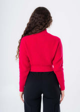 Maglione Dolcevita short da donna in lana responsabile e cashmere