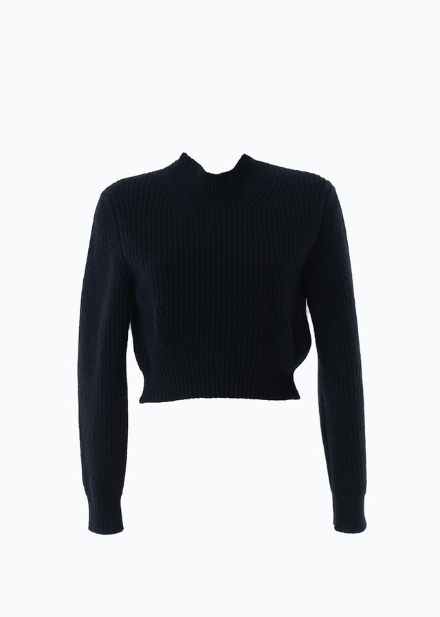 Women's Short Turtleneck Sweater in Responsible Wool and Cashmere