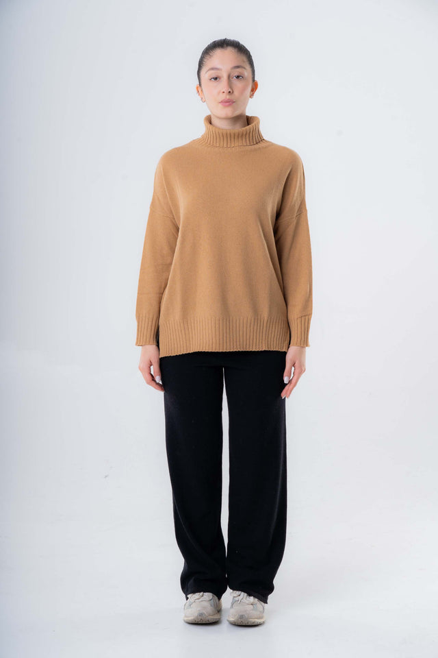 Maglione Dolcevita Over da donna in Cashmere riciclato