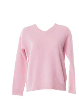 Maglione collo a V da donna in lana e cashmere