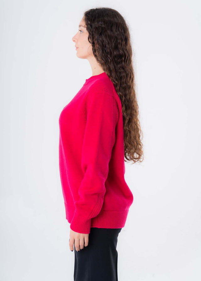 Maglione girocollo da donna in lana responsabile e cashmere