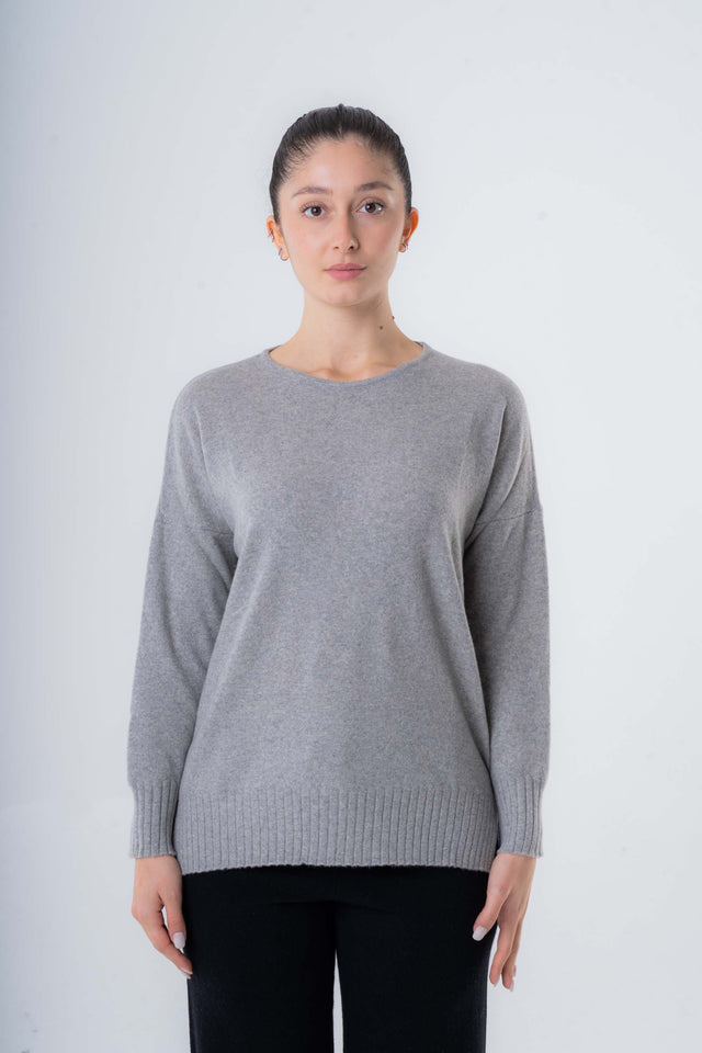 Maglione Girocollo Over da donna in Cashmere riciclato